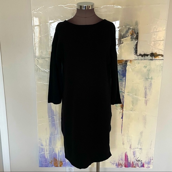 🖤VINCE🖤 Black Wool Mixed Media Dress - Picture 1 of 11